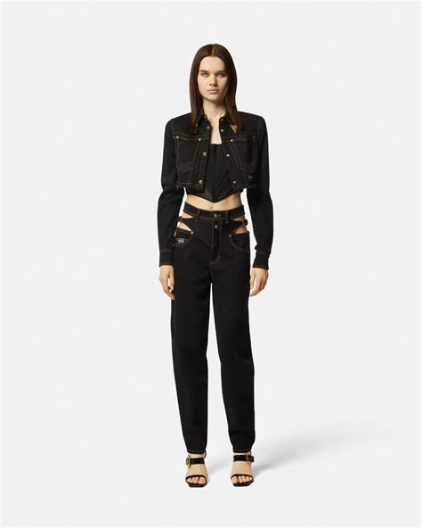 versace jeans couture cropped jackets|versace jeans black.